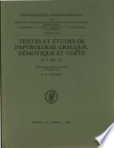 Textes et études de papyrologie grecque, démotique et copte : P. L. Bat. 23 /