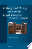 Letting and hiring in Roman legal thought /