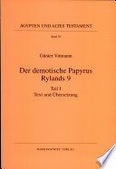 Der demotische Papyrus Rylands 9 /