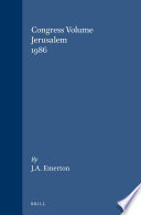 Congress volume : Jerusalem, 1986 /