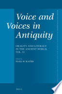 Voice and voices in antiquity /
