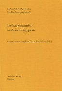 Lexical semantics in ancient Egyptian /