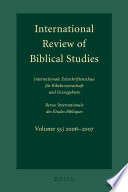 International review of biblical studies / internationale...