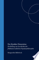 Der Kyniker Demetrius : ein Beitrag zur Geschichte der frühkaiserzeitlichen Popularphilosophie /