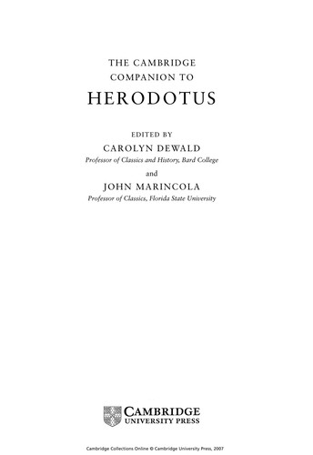 The Cambridge companion to Herodotus /