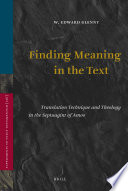 Finding meaning in the text  : translation technique and theology in the Septuagint of Amos /