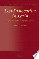 Left-dislocation in Republican Latin.