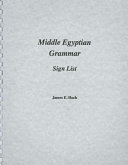 Middle Egyptian grammar : sign list /