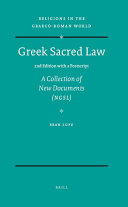 Greek sacred law : a collection of new documents (NGSL) /