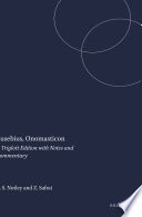 Eusebius, Onomasticon : A Triglott Edition with Notes and Commentary /