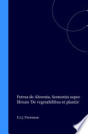 Petrus de Alvernia, Sententia super librum 'De vegetabilibus et plantis' /