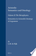 Aristotle : semantics and ontology.
