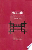 Aristotle : semantics and ontology.
