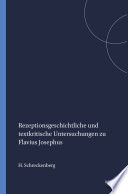 Rezeptionsgeschichtliche und textkritische Untersuchungen zu Flavius Josephus /