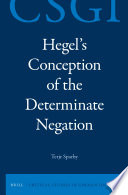 Hegel's conception of the determinate negation /